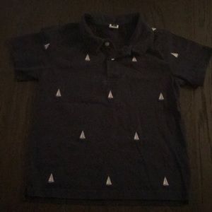 Janie and Jack baby blue sail ship button down